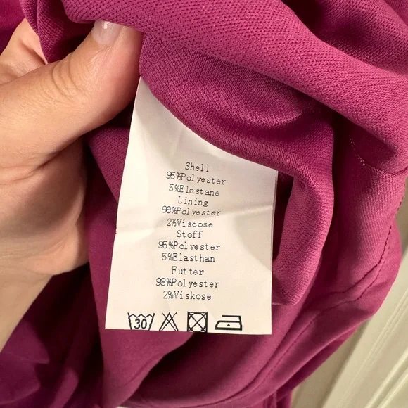 Women’s v-neck ruched sleeveless dress in magenta, size XL NWT - Picture 11 of 14